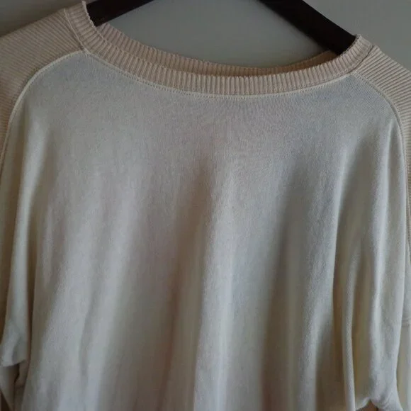 NWOT fp movement Boxy Cropped Top XS Raglan Long Sleeves Geo Design Natural Mult - Picture 9 of 13
